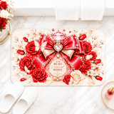 Ruby Diamond Roses Perfume Bottle - Bath Mat