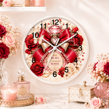 Ruby Diamond Roses Perfume Bottle - Wall Clock