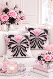 Pink Noir Couture Diamond Bow - Square Pillow