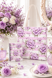 Lilac Sugar Blossom Stripes - Spiral Notebook