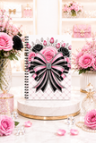 Pink Noir Couture Diamond Bow - Spiral Notebook