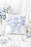 Duchess Blue Diamond Bow - Square Pillow