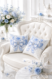 Duchess Blue Diamond Bow - Square Pillow