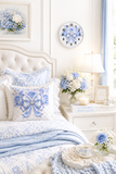 Duchess Blue Diamond Bow - Square Pillow