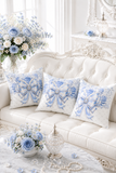 Duchess Blue Diamond Bow - Square Pillow