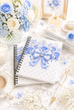 Duchess Blue Diamond Bow - Spiral Notebook
