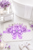 Lavender Lace Diamond Bow - Bath Mat