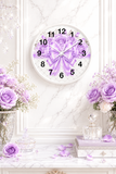 Lavender Lace Diamond Bow - Wall Clock