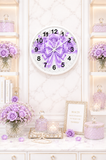 Lavender Lace Diamond Bow - Wall Clock
