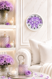 Lavender Lace Diamond Bow - Wall Clock