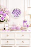 Lavender Lace Diamond Bow - Wall Clock
