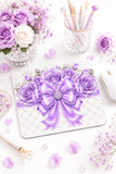 Lavender Lace Diamond Bow - Mouse Pad
