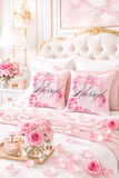 Pink & Blush Perfume Bottle - Blessed Black (Faith) - Square Pillow