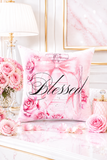 Pink & Blush Perfume Bottle - Blessed Black (Faith) - Square Pillow