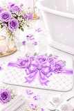 Lavender Lace Diamond Bow - Bath Mat