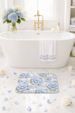 Powder Blue Sugar Blossom Stripes - Bath Mat