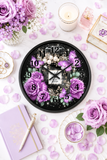Wall Clock - Purple Midnight Roses - Perfume Bottle Black