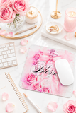 Pink Blush & Roses Perfume Bottle - Blessed Black (Faith) - Mouse Pad