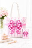 Princess Pink Damask Bow - Tote Bag