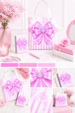 Orchid Lilac Damask Bow - Tote Bag