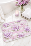 Lilac Sugar Blossom Stripes - Bath Mat