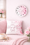 Pink Flower Bouquet - Praise Almighty God - Wall Clock (Faith)
