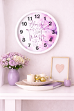 Purple Flower Bouquet - Blessed is the One - Wall Clock (Faith)