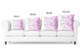 Purple Flower Bouquet - Blessed is the One - Square Pillow (Faith)