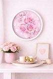 Wall Clock - Rosabella Bloom - Pink