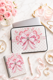 Candy Stripe Pink Couture Bow - Laptop Sleeve