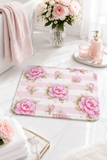 Pink Sugar Blossom Stripes - Bath Mat