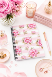 Pink Sugar Blossom Stripes - Spiral Notebook
