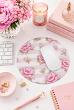 Blush Pink Garden Dream Stripes - Mouse Pad