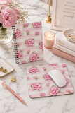 Blush Pink Garden Dream Stripes - Mouse Pad