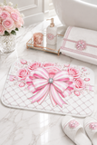 Candy Stripe Pink Couture Bow - Bath Mat