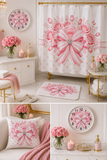 Candy Stripe Pink Couture Bow - Bath Mat