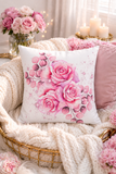 Square Pillow - Rosabella Bloom - White