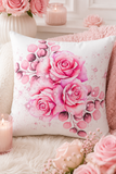 Square Pillow - Rosabella Bloom - White