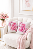Square Pillow - Rosabella Bloom - White