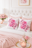 Square Pillow - Rosabella Bloom - White