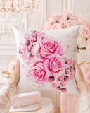 Square Pillow - Rosabella Bloom - White
