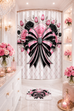 Pink Noir Couture Diamond Bow - Shower Curtains