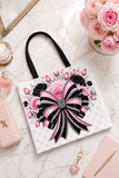 Pink Noir Couture Diamond Bow - Tote Bag