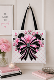 Pink Noir Couture Diamond Bow - Tote Bag