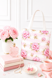 Pink Sugar Blossom Stripes - Tote Bag