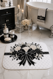Ivory Noir Couture Diamond Bow - Bath Mat