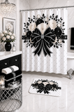 Ivory Noir Couture Diamond Bow - Bath Mat