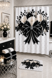 Ivory Noir Couture Diamond Bow - Shower Curtains