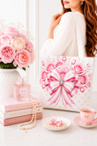 Candy Stripe Pink Couture Bow - Tote Bag