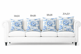 Powder Blue Sugar Blossom Stripes - Square Pillow